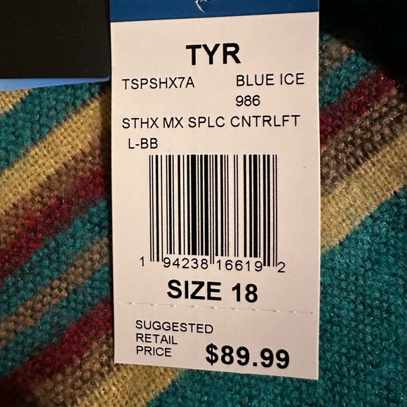 NWT TYR Control Fit Lap Suit, Blue, Lavender, Black One-Piece Swimsuit, Size 16 - Picture 9 of 9